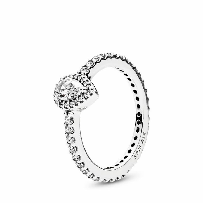 Pandora Radiant Teardrop Promise Ring Clearance NZ, Sterling Silver (381206-FLM)